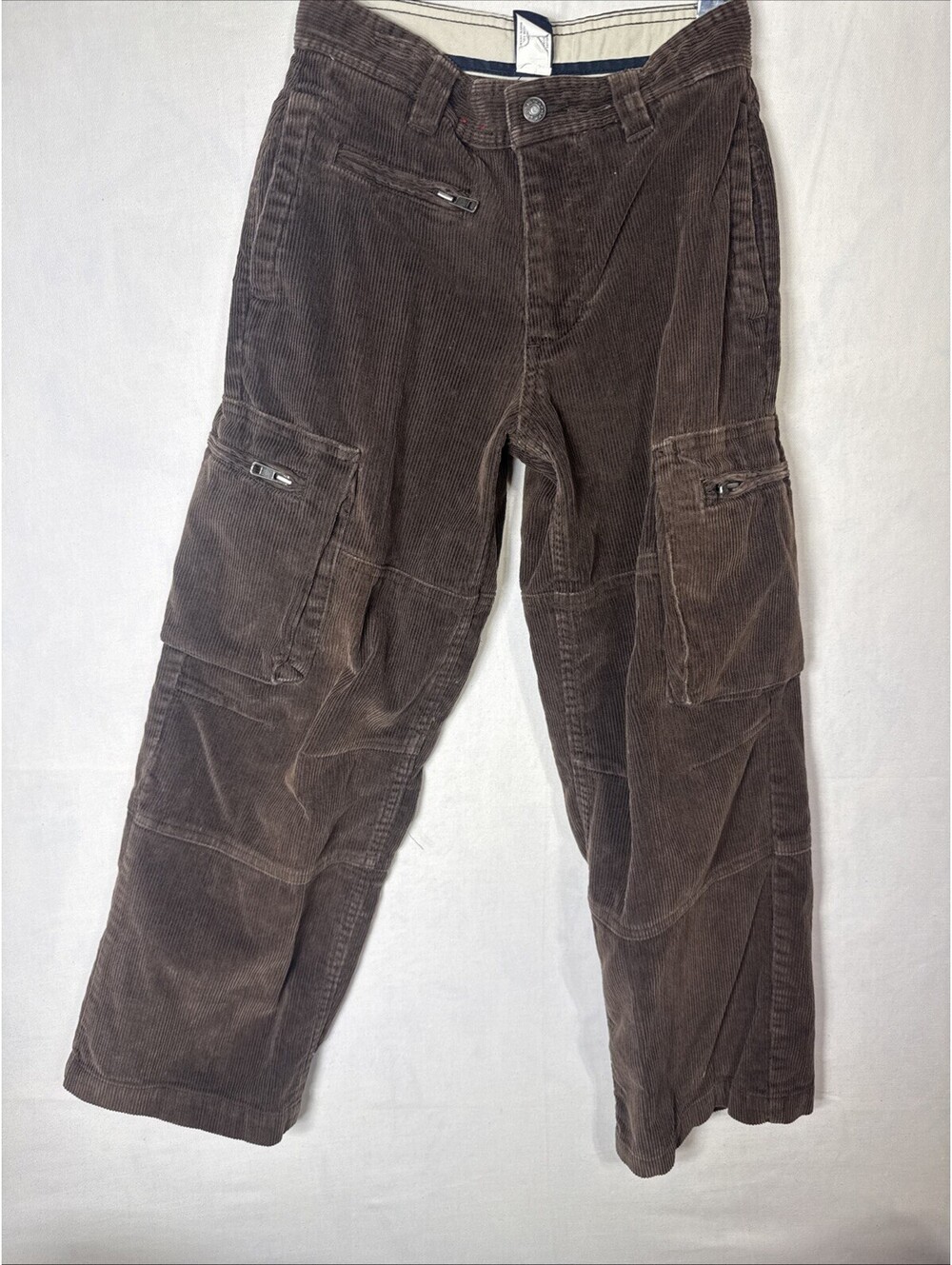 Gap Kids Brown Corduroy Cargo Pants Size 8 Zipper Pockets Vintage Style